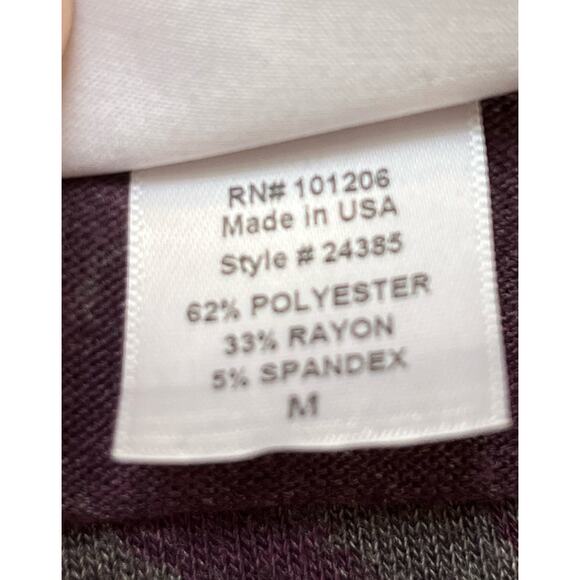 Soft Surroundings Women's Med Purple/Gray Floral Print Long Sleeve Tunic Sweater - Picture 3 of 8